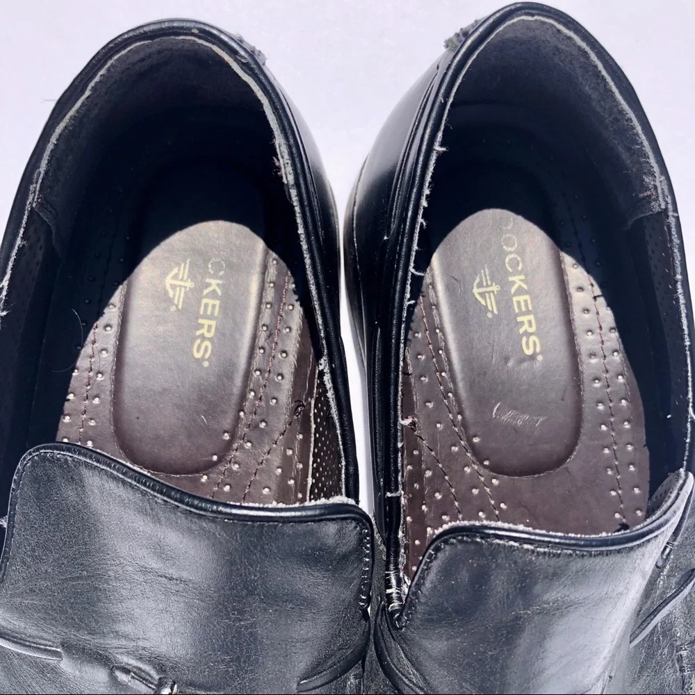 DOCKERS Men’s Black Leather Slip-On Tassel Loafers SZ-9.5M
